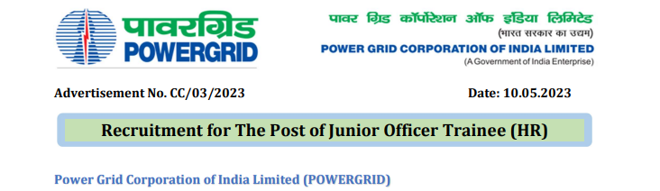 PGCIL Junior Technician Trainee (Electrician) Recruitment 2023