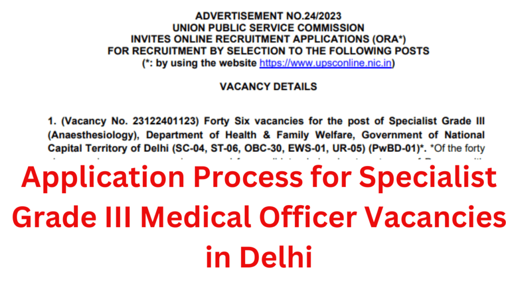 Specialist Grade III Medical Officer Vacancies