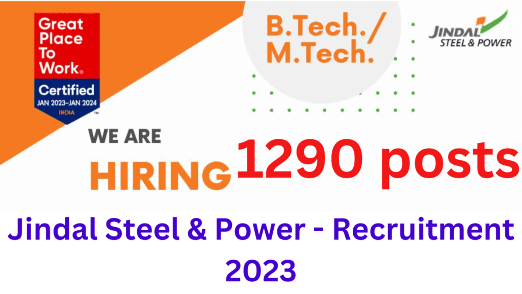 Jindal Steel & Power - Recruitment 2023