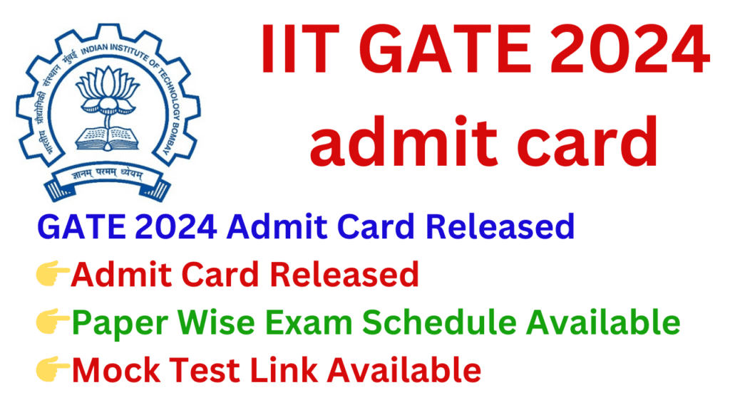 IIT GATE 2024 Admit Card Released