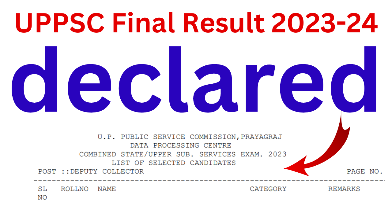 UPPSC Final Result 2023-24