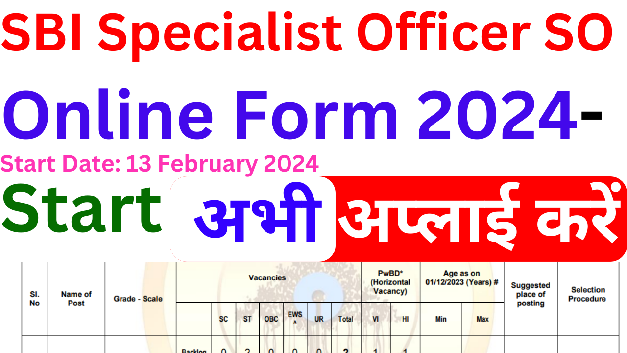 SBI Specialist Officer Recruitment 2024