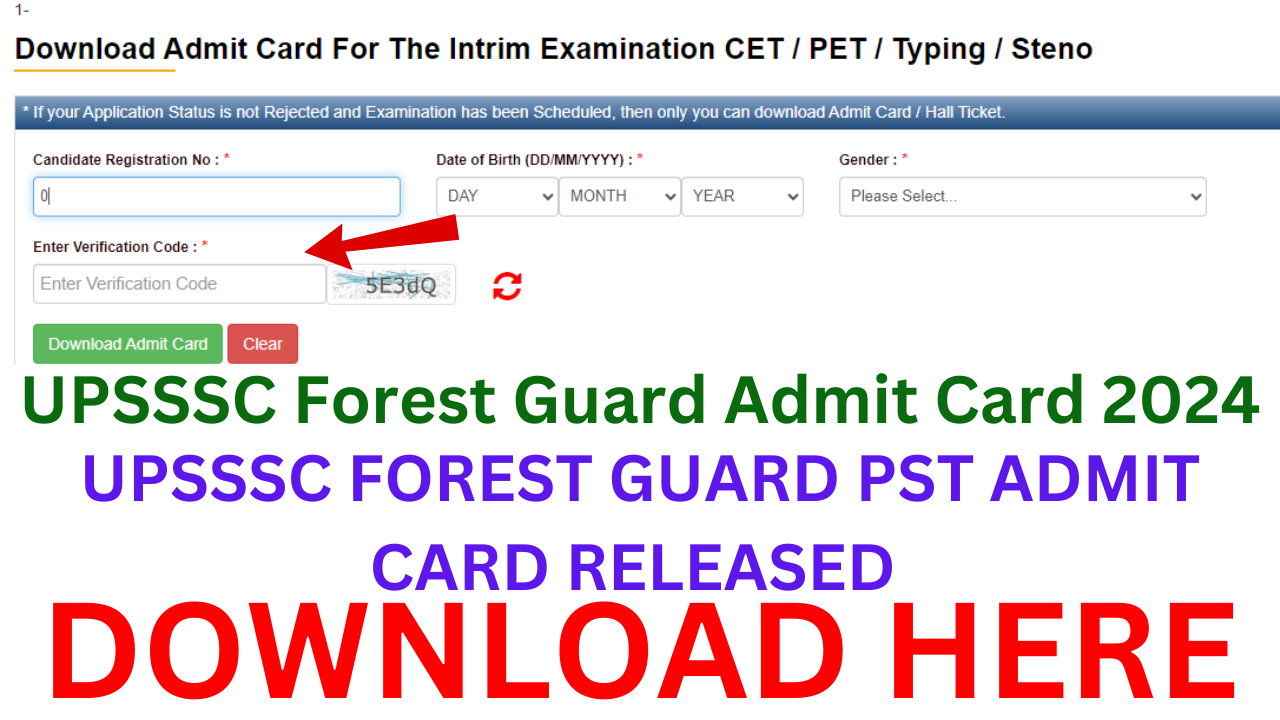 UPSSSC Forest Guard Admit Card 2024